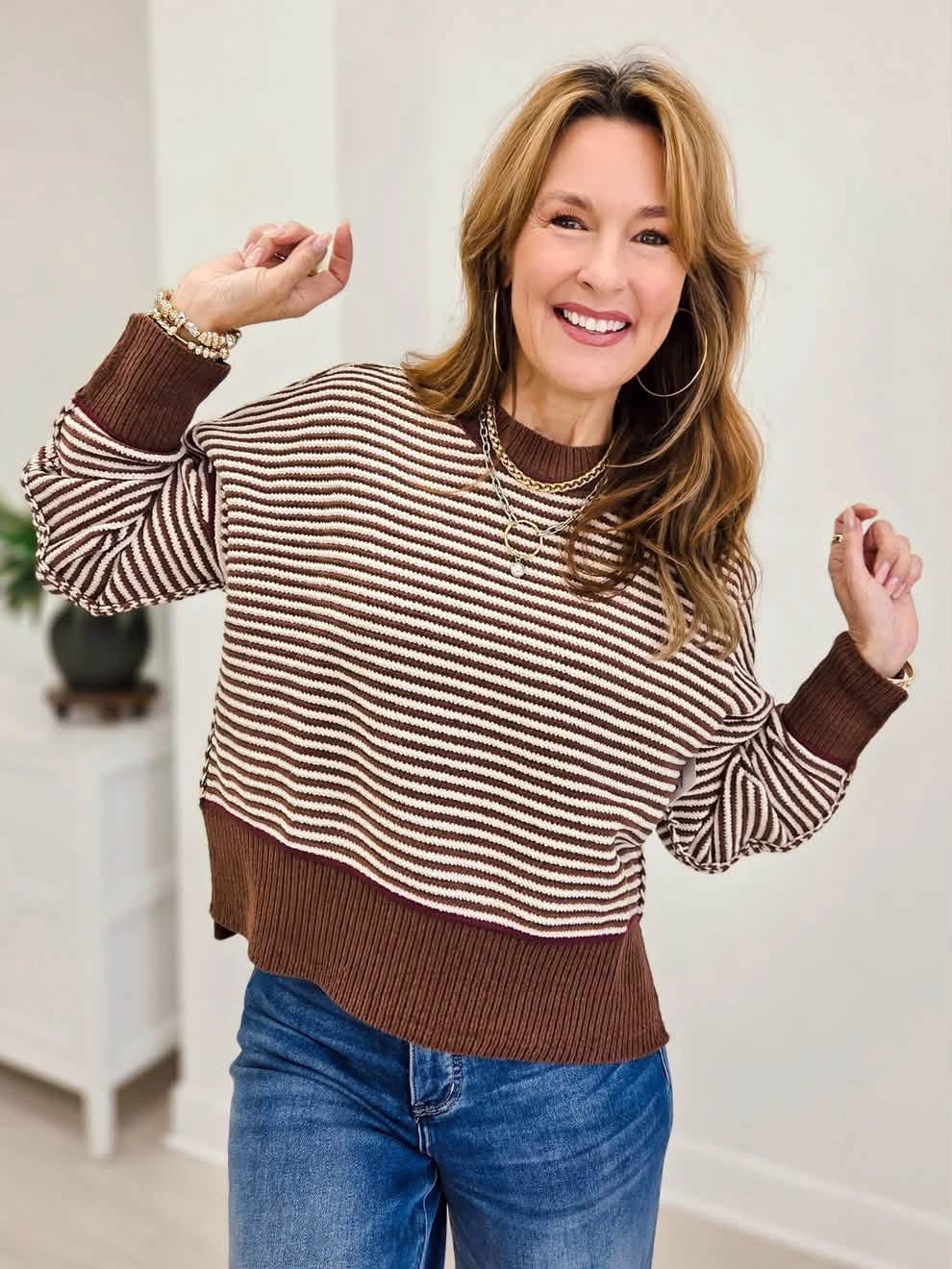 Chestnut Striped Sweater