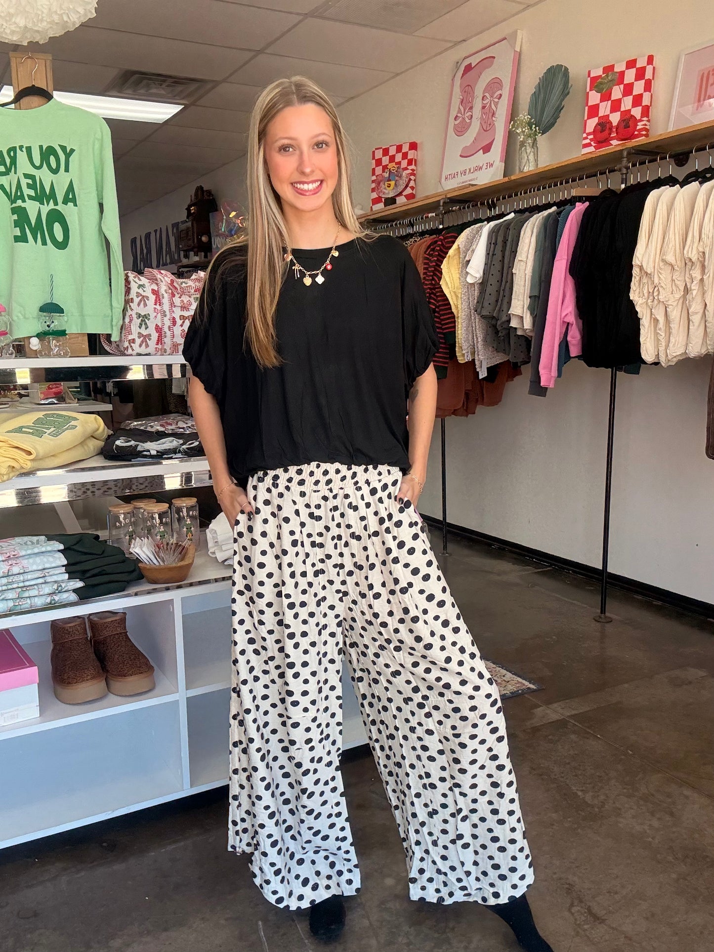 Polka Dot Pant/ Black & White