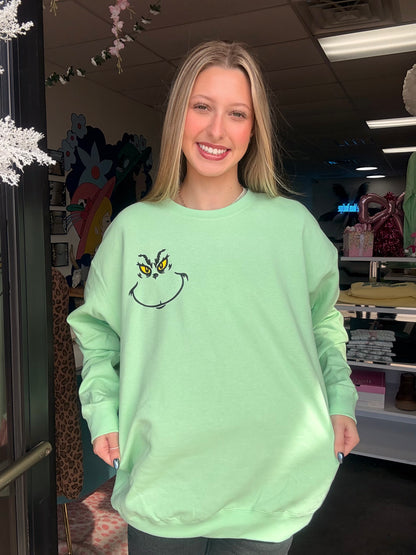 “ You’re A Mean One” Grinch Sweatshirt/ GREEN