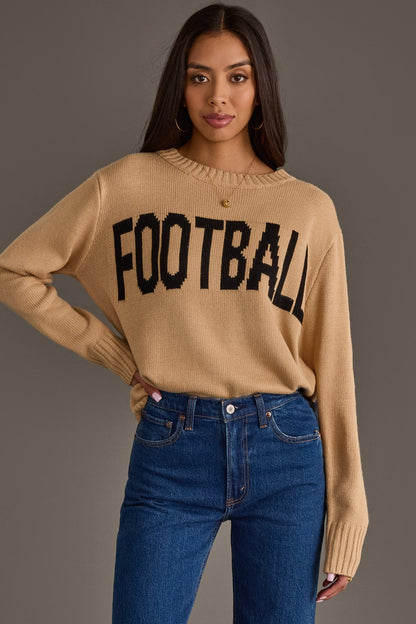 “FOOTBALL” Sweater/ TAN