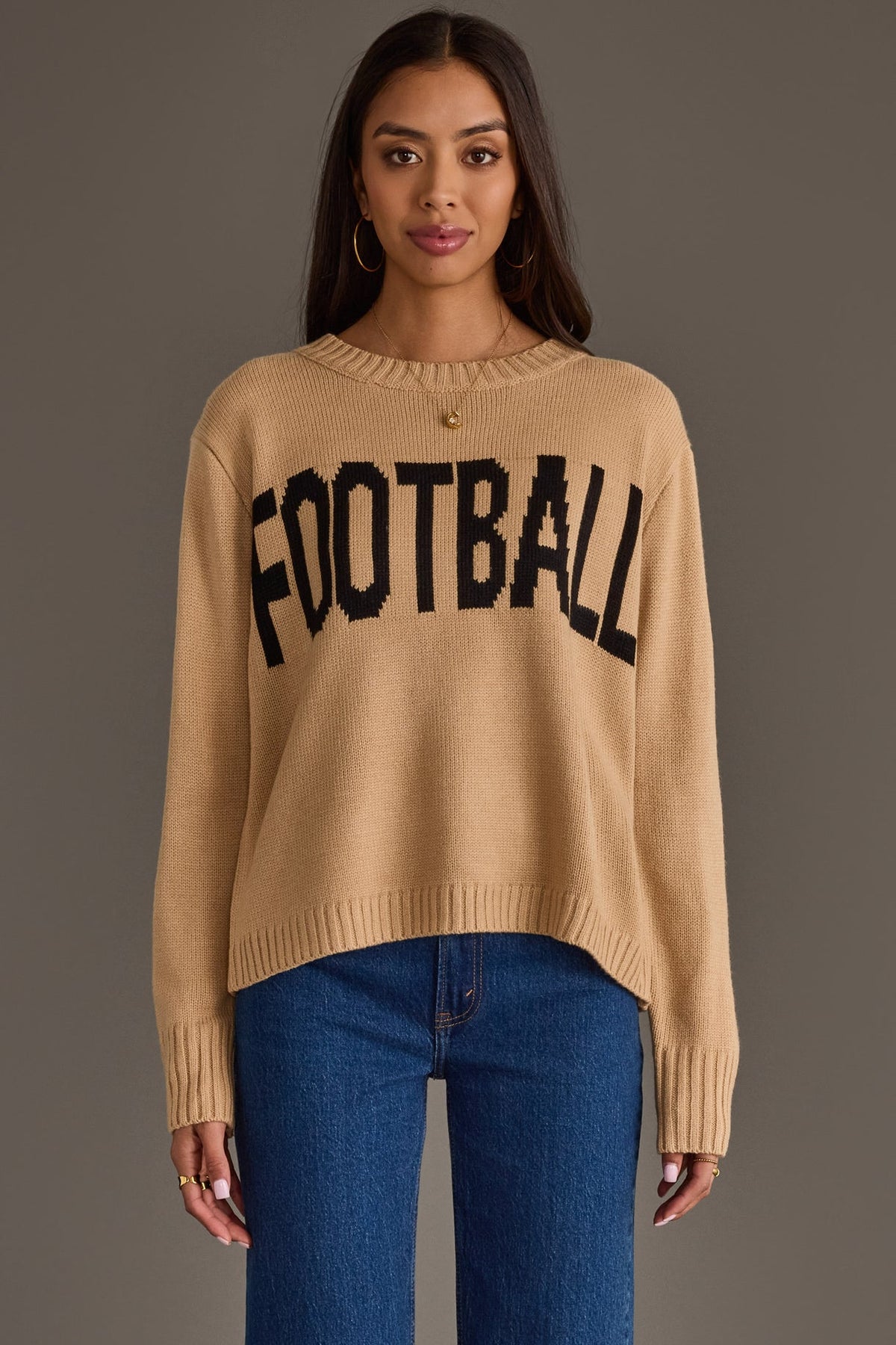 “FOOTBALL” Sweater/ TAN