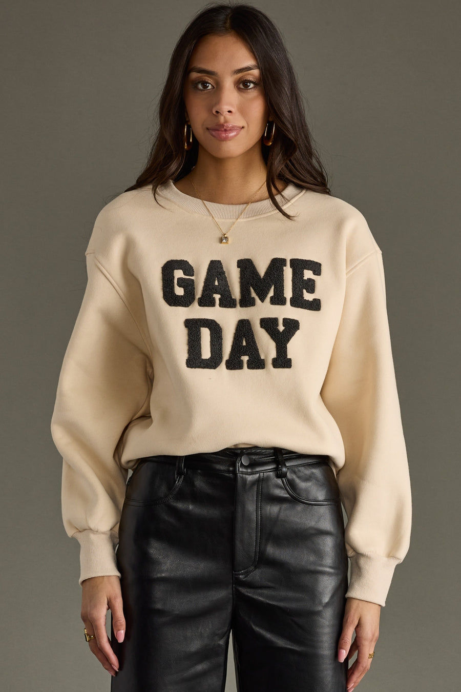 “GAME DAY” Sweatshirt/ BEIGE