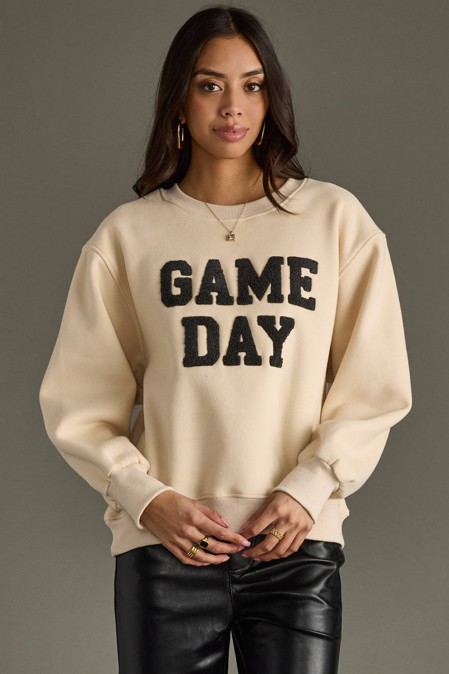 “GAME DAY” Sweatshirt/ BEIGE