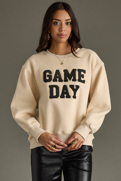 “GAME DAY” Sweatshirt/ BEIGE