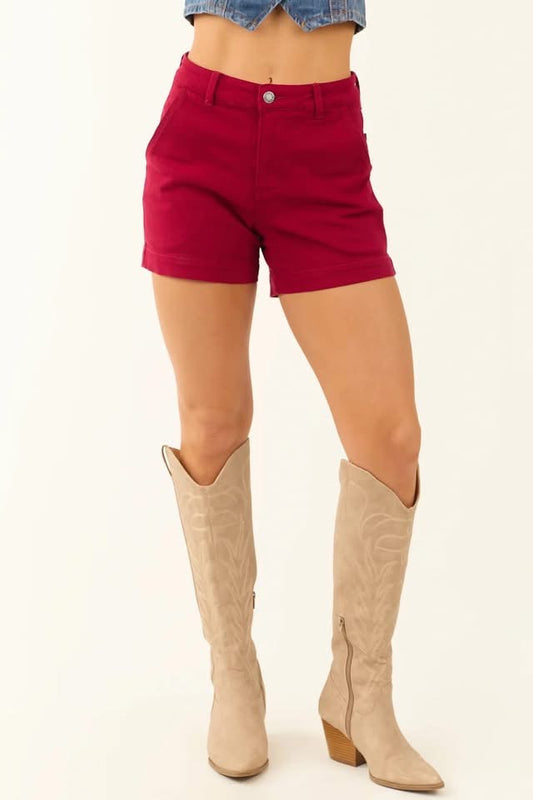 Judy Blue Jean Shorts/ Heart/ Scarlet