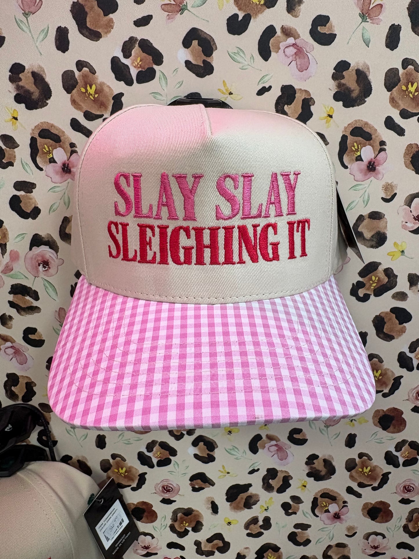 “Slay Slay Sleighing It” Checkered Hat