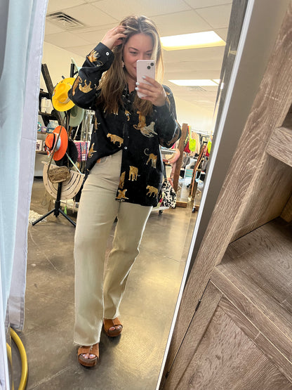 RISEN TAN HIGH RISE JEAN