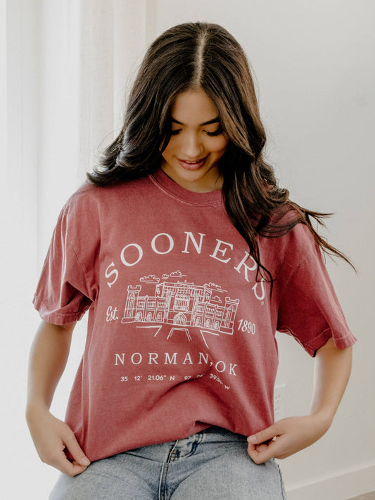 OU Sooners Stadium Coordinates Crimson Comfort Colors Tee