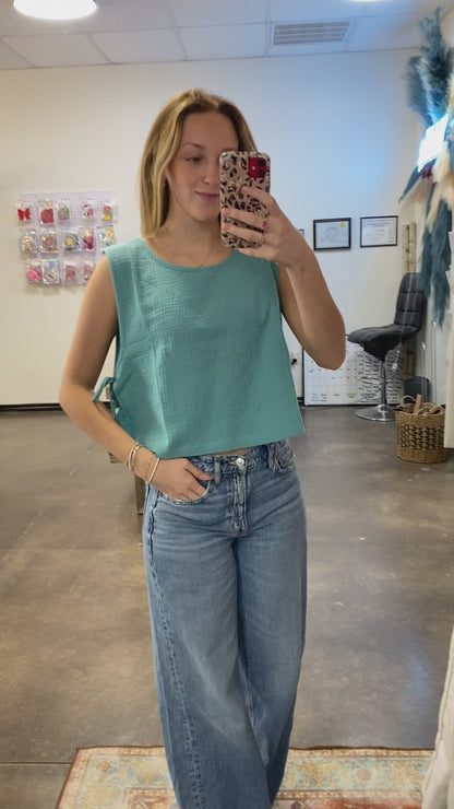 Linen Tie Tide Tank Top